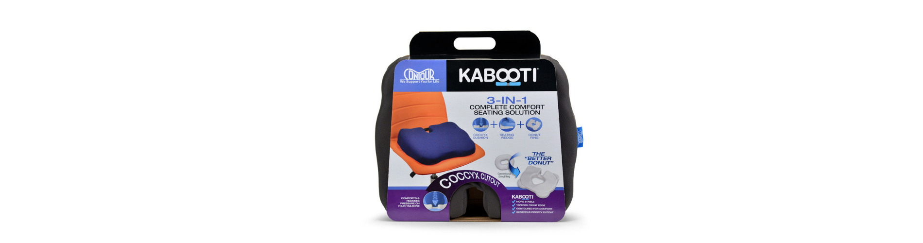 Kabooti Donut Seat Cushion, 3-in-1 Design with Center Cutout for Tailbone  Pain, Sciatica and Hemorrhoids
